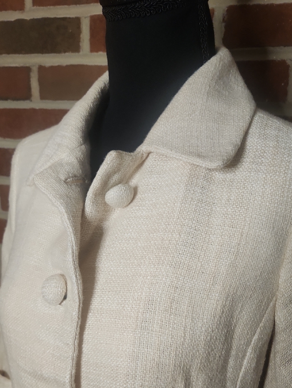 J. Crew Cream Textured Button Jacket, Size 2 - Picture 2 of 11